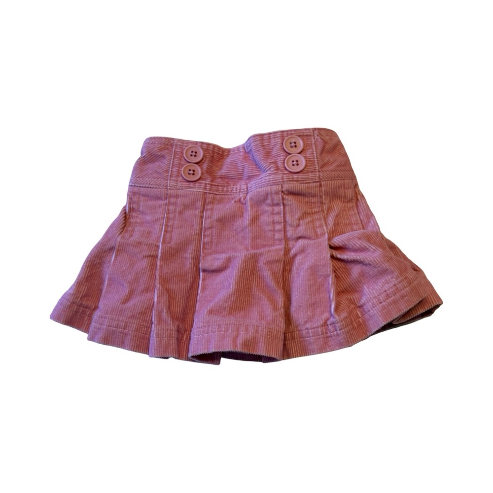 Kiks Pink Corduroy Pleated Skort Toddler Girls Size 18M Cotton Button Front vtg
